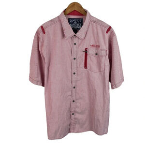 BF1016 Mens Mecca USA Seersucker Striped Urban Button Down Shirt 2XL